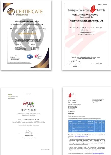 Airnovation credentials and compliance certificates